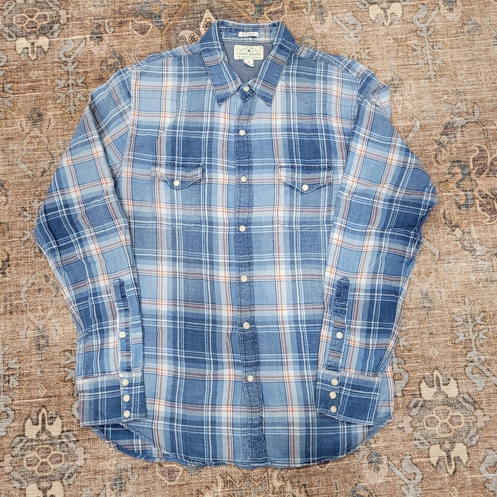Lucky Brand small light blue flannel